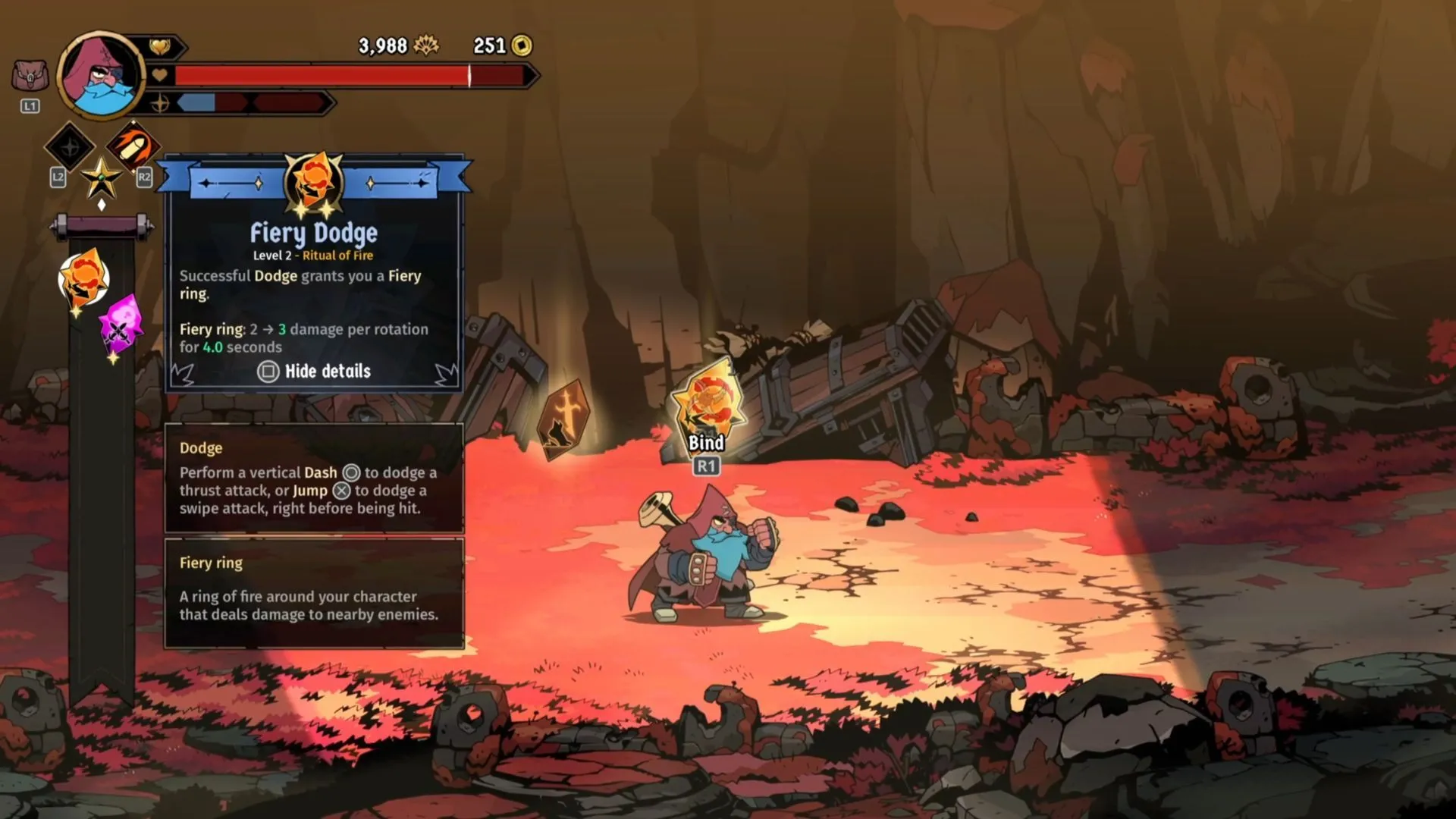 Rituals như Burning Strike, Blazing Dash và Thorn Finisher giúp Karl gây sát thương thụ động hiệu quả