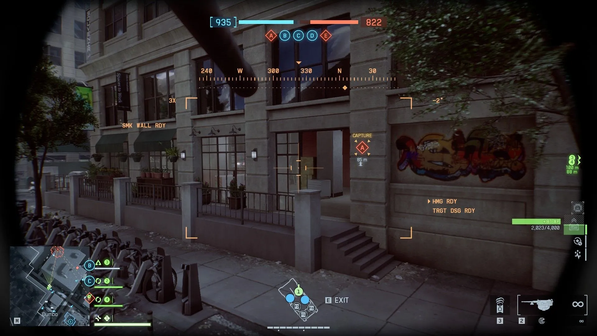 Súng máy cố định tạo chốt phòng thủ trên Liberation Peak