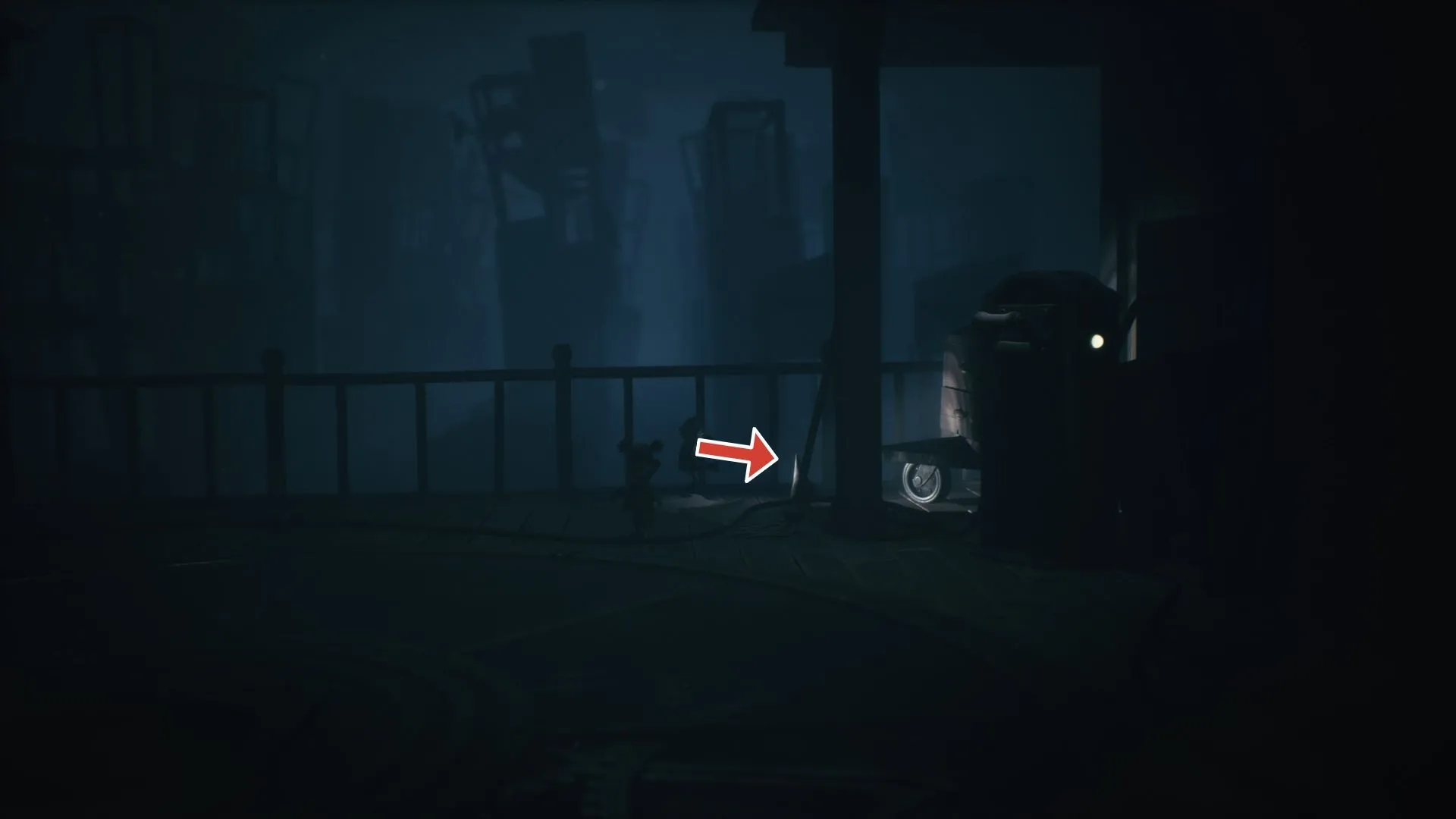 Vị trí Nome thứ ba sau phòng giải đố ánh sáng Little Nightmares 3